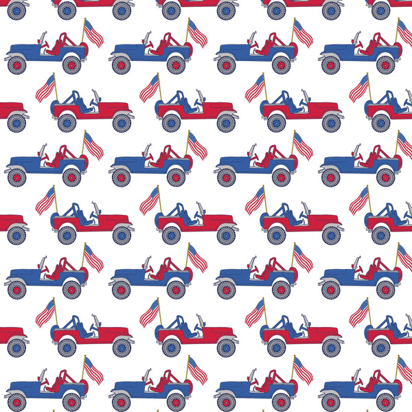 Charles Boys' Short Set- Patriotic Jeeps