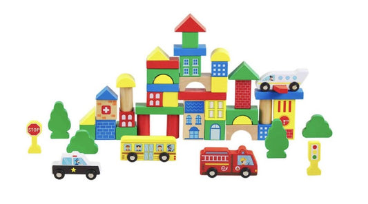 50 PC City Wood Block Set