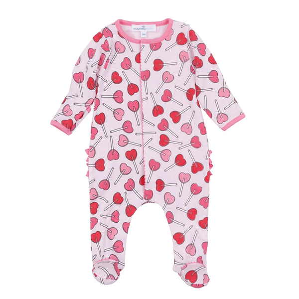 Sweetheart Pops Ruffle Footie Pink