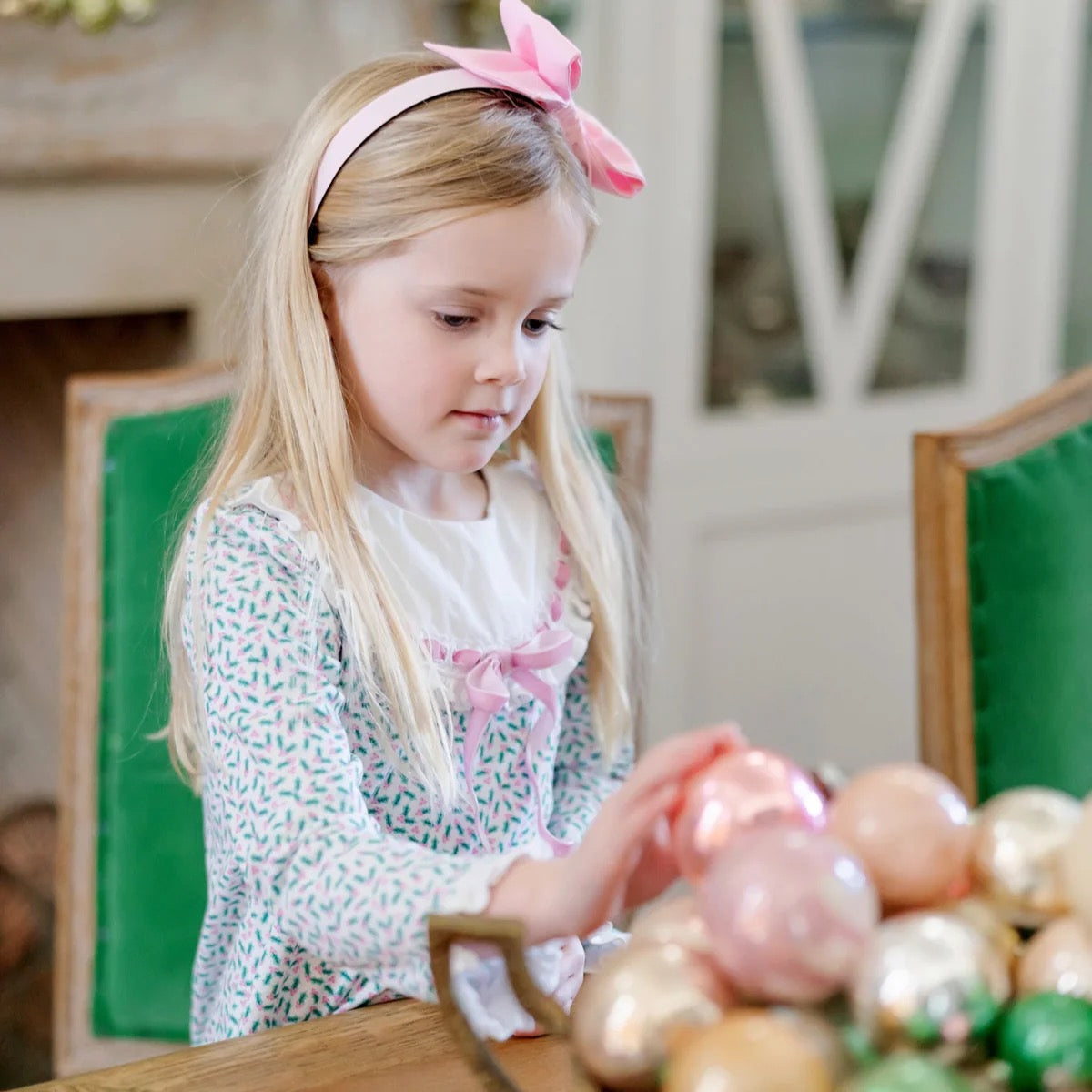 Emerson Girls' Dress- Holly Holiday