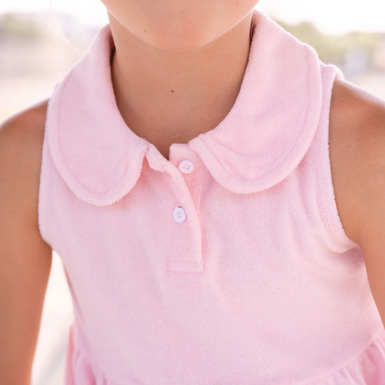 Girls Pink French Terry Tennis Dress