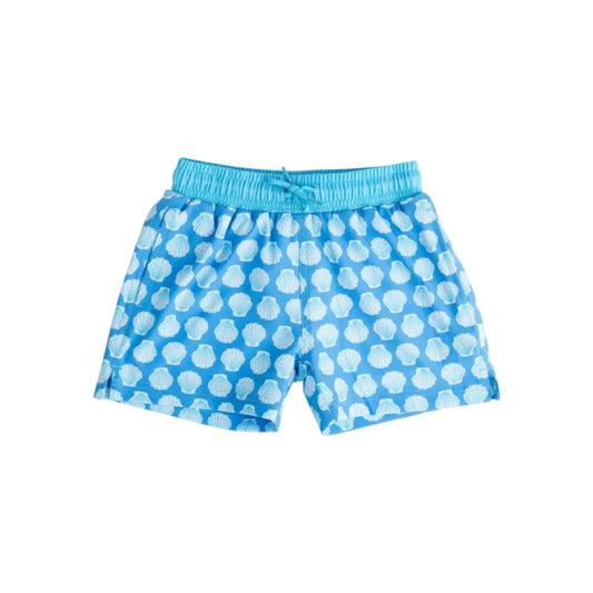 Boys' Boogie Board Swim Trunk- Marina Blue Shells Print