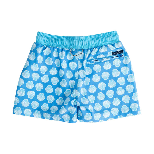Boys' Boogie Board Swim Trunk- Marina Blue Shells Print