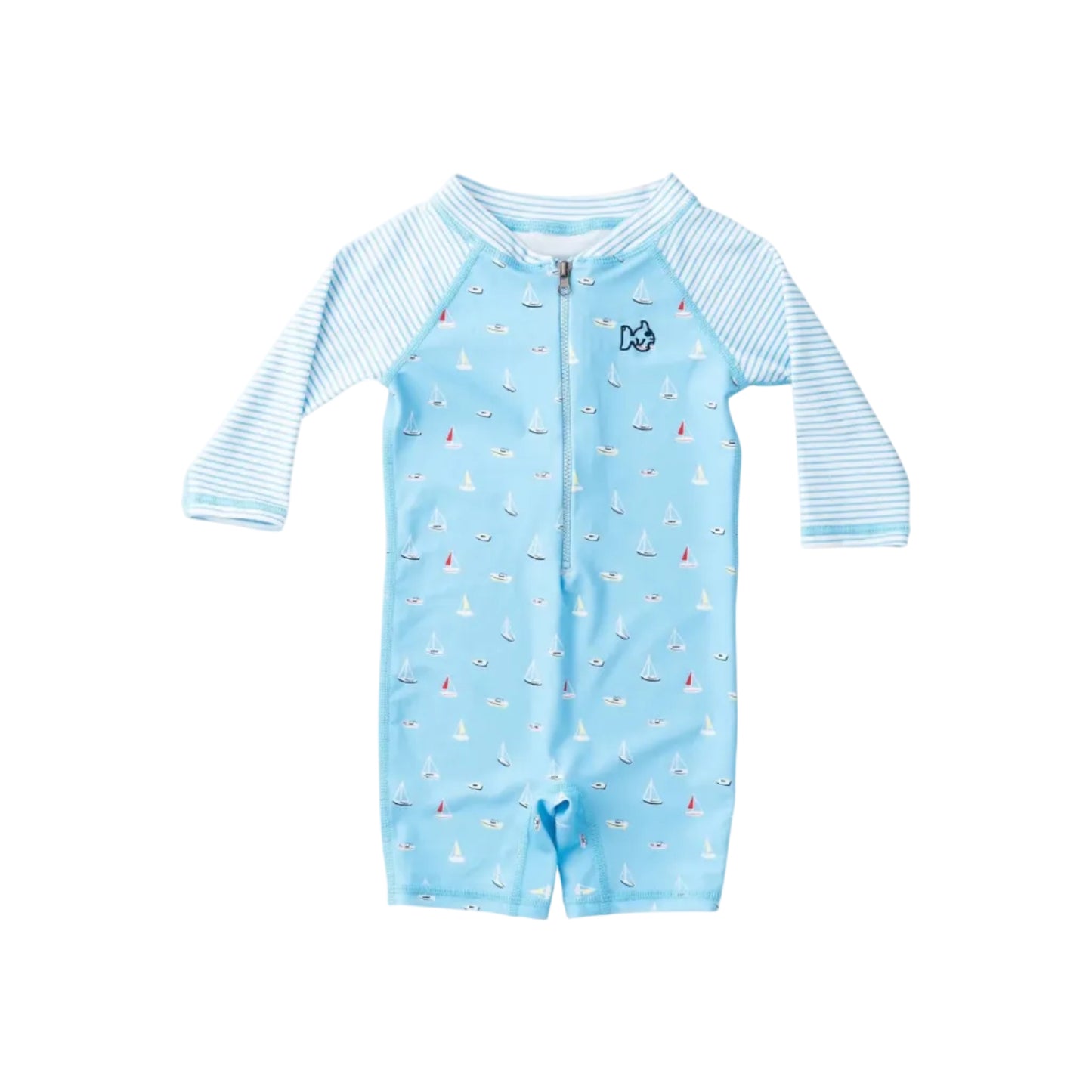 Lil Reef Baby Rashguard Swimsuit- Baltic Sea Boats In The Bay