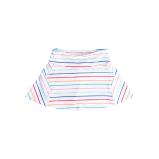 Girls' Tennis Twirl Skort with Built-In Compression Shorts-Sun Kissed Stripe