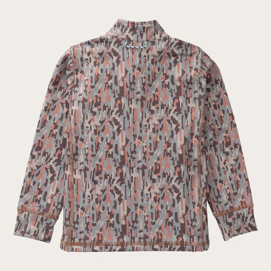 Boy's PRO Performance 1/4 Zip Pullover in Neutral Stay in the Lines Camo