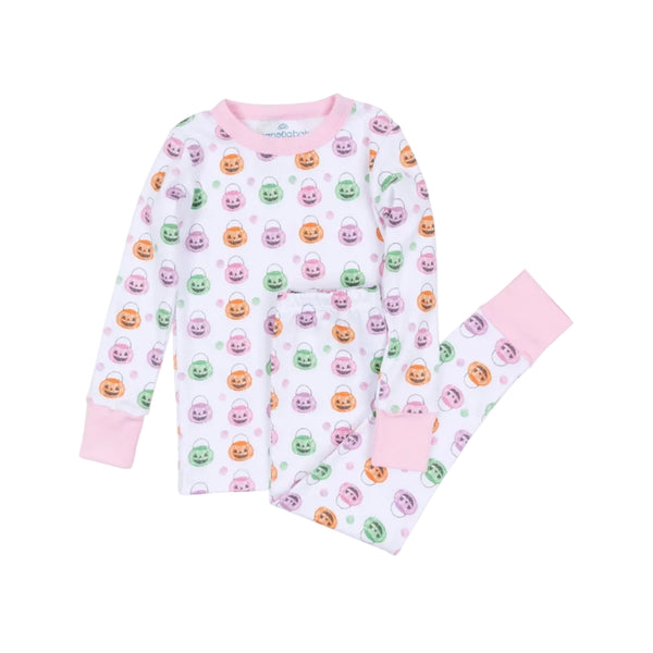Pumpkin Party Long Pajamas- Pink