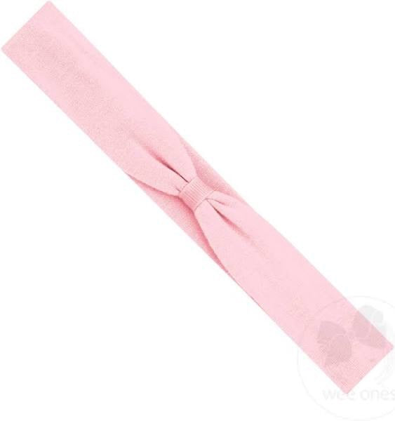 Cotton Lyrca Head Wrap Add Bow Light  Pink