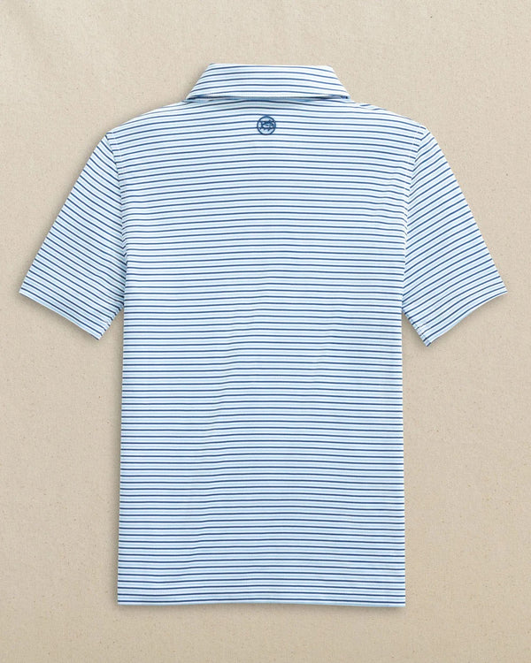 Boys Driver Micro-Stripe Performance Polo, Ocean Channel