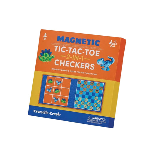 Magnetic Game - Tic Tac Toe & Checkers Dino
