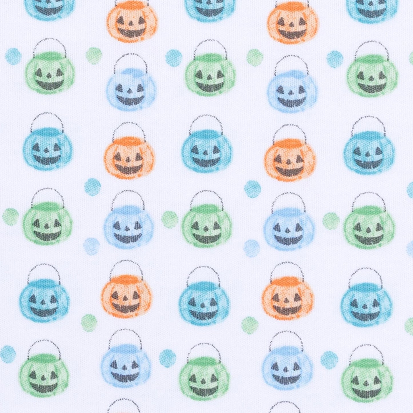 Pumpkin Party Long Pajamas- Light Blue