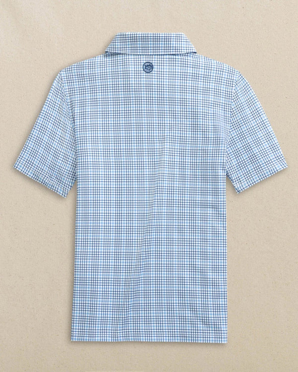 Boys Driver Plaid Performance Polo, Ocean Channel