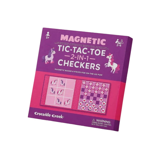 Magnetic Game - Tic Tac Toe & Checkers Unicorn