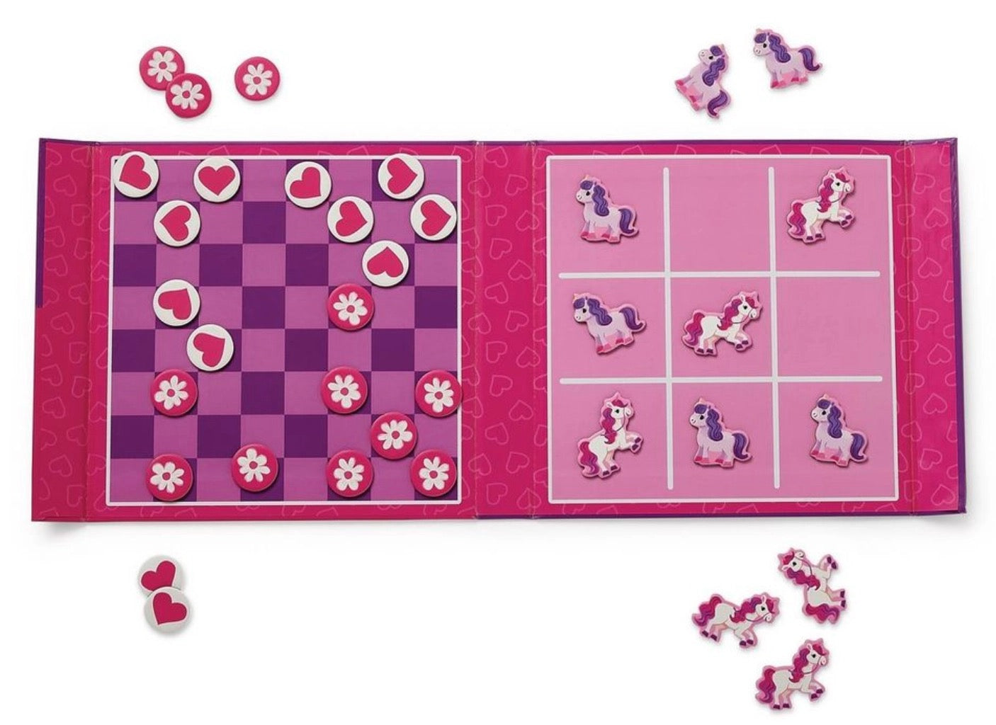 Magnetic Game - Tic Tac Toe & Checkers Unicorn