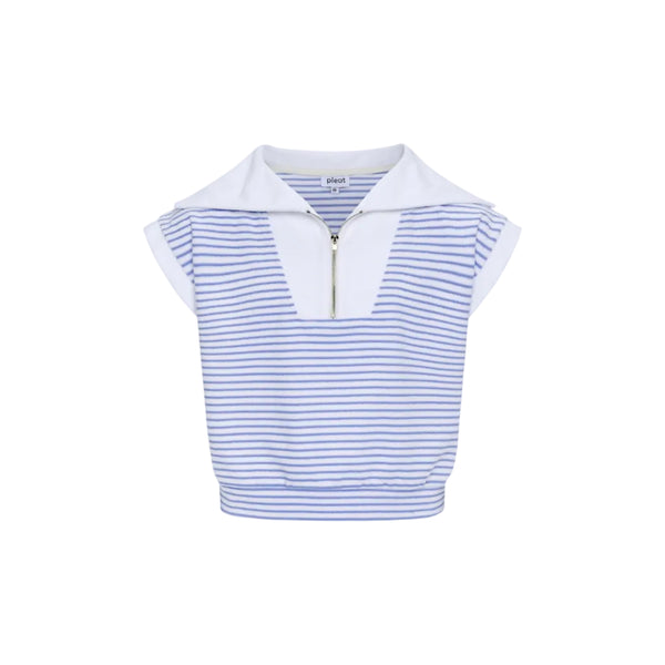 Callie Top Blue/White French Terry - Blue/White