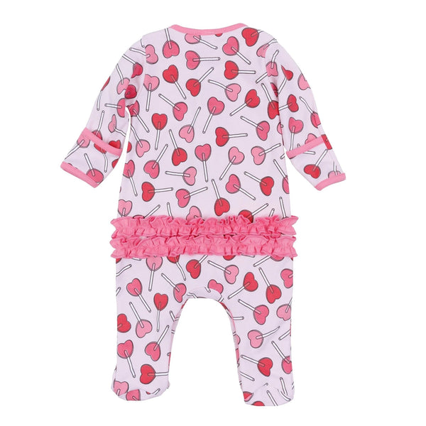 Sweetheart Pops Ruffle Footie Pink