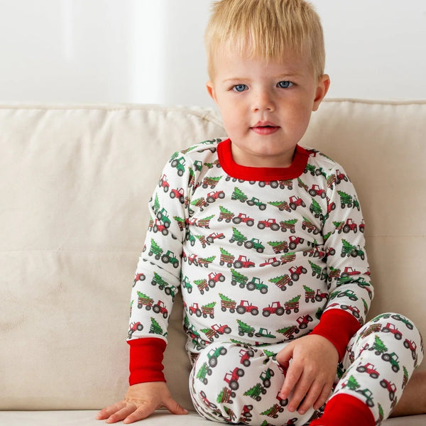 Santa's Tractor Long Pajamas