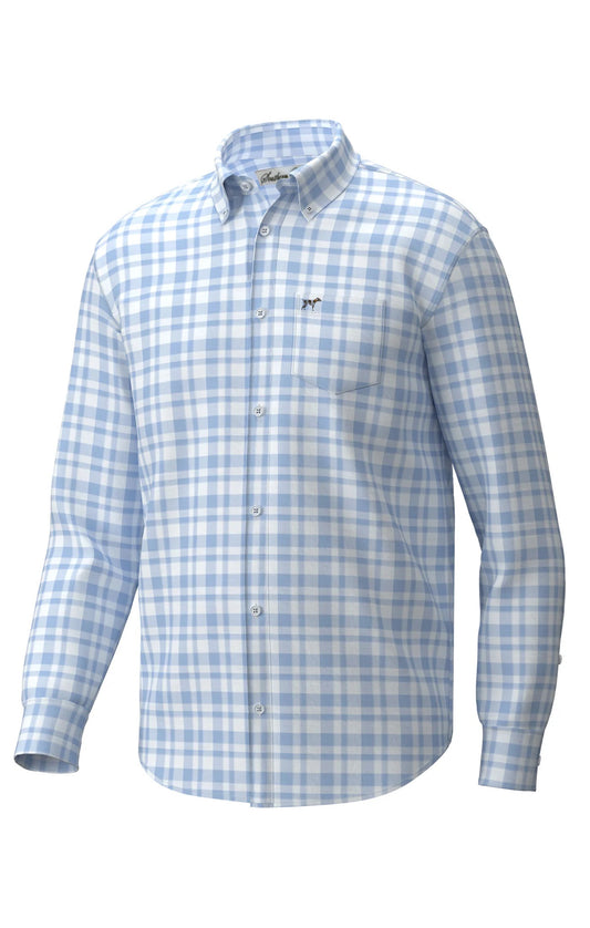Youth Hadley Luxe Lite Long Sleeve Button Down Bermuda Play - Sky Blue