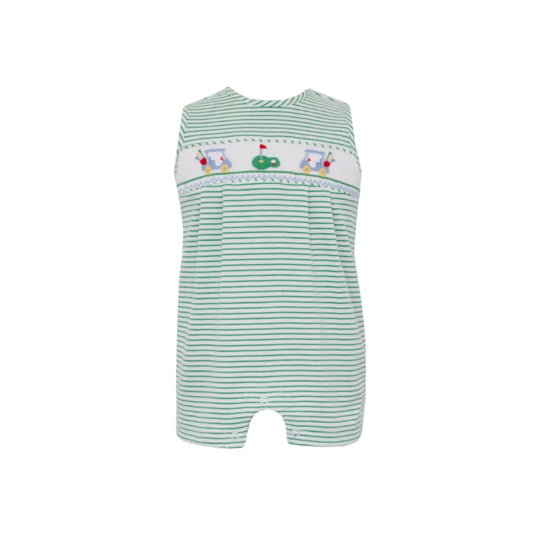Golf Boy's Green Knit Stripe Boy's Jon Jon
