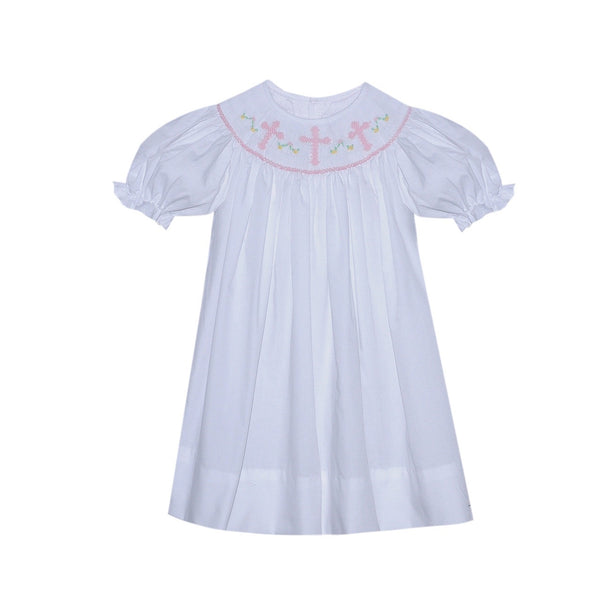 White Savannah Bishop Dress - Cross