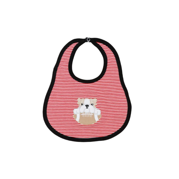 Bulldog Pride Applique Bib- Red Boy