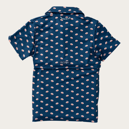 Boy's Short Sleeve Pro Performance Polo Shirt in Football Print
