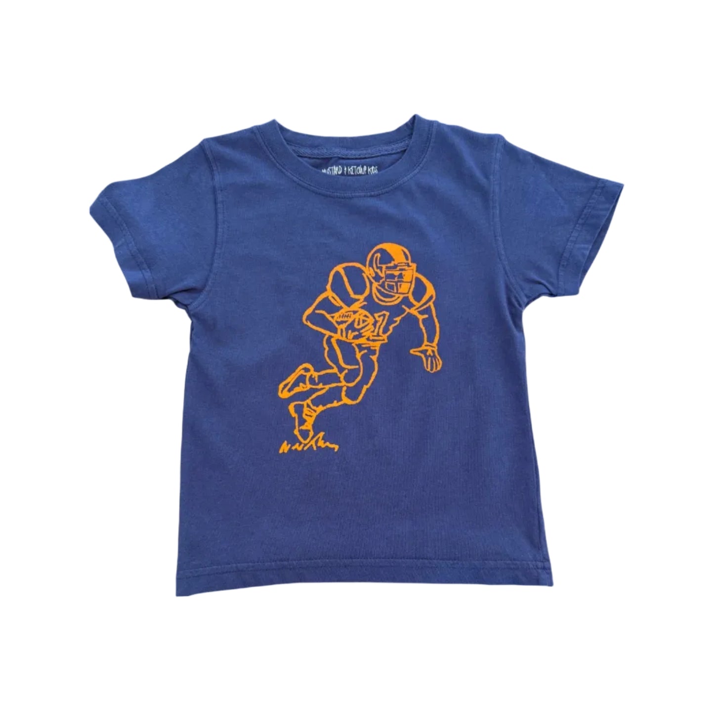 Short-Sleeve Navy/Orange Football Player T-Shirt