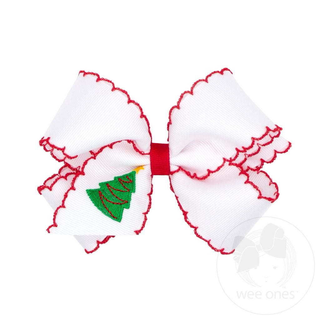 Medium Moonstitch Embroidered Christmas Bow
