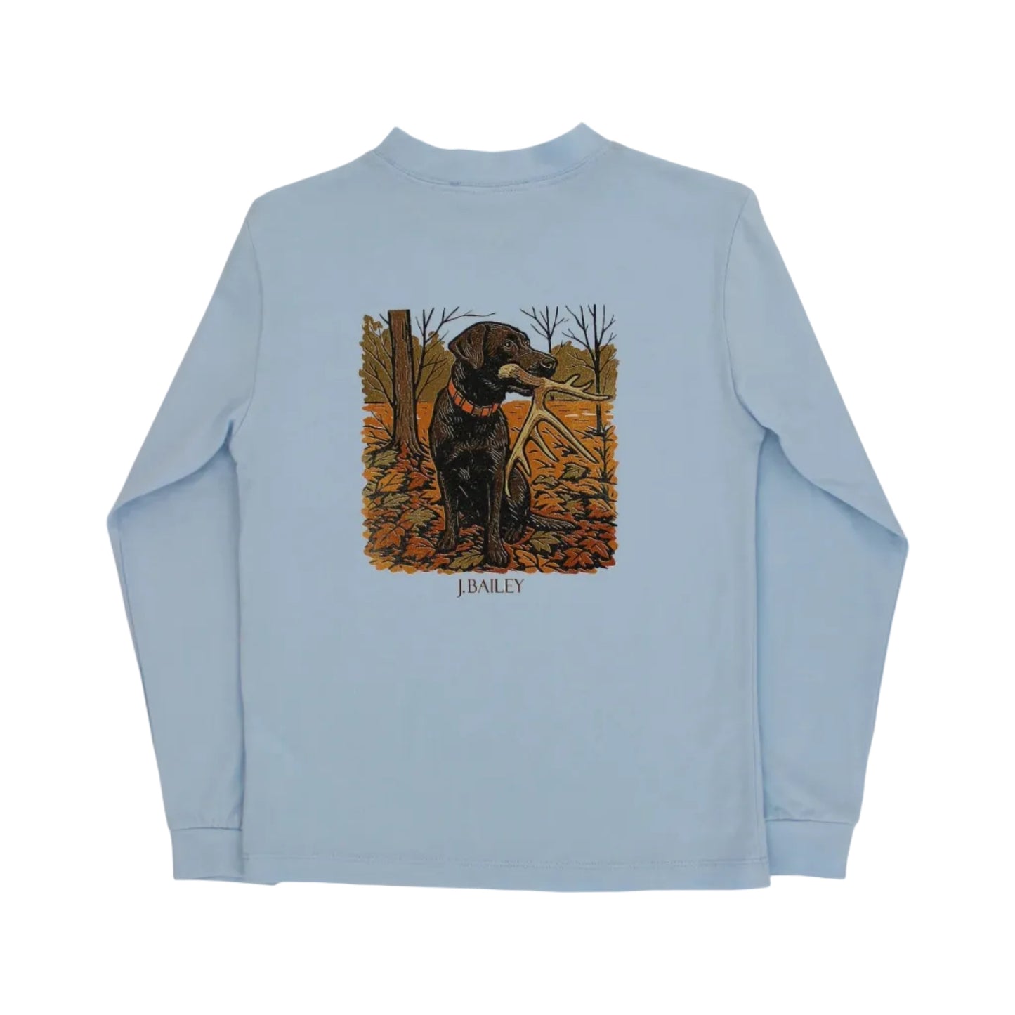 Long Sleeve Logo Tee- Antler Dog/Bayberry