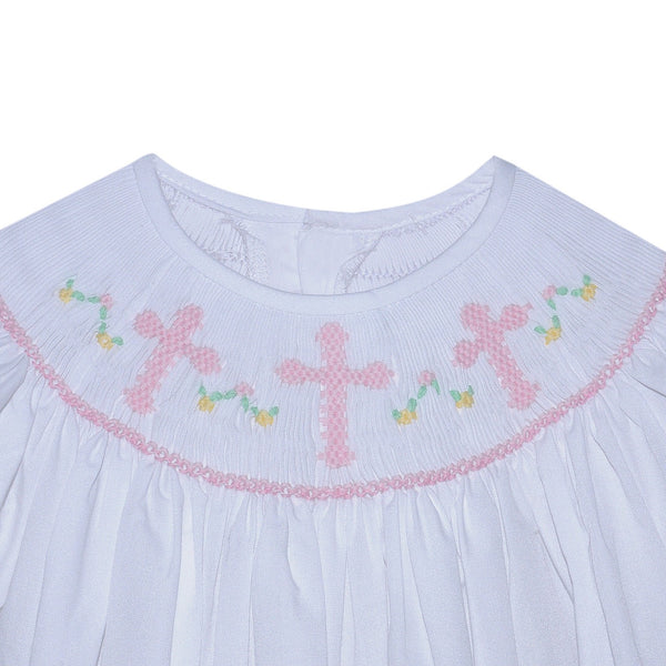 White Savannah Bishop Dress - Cross