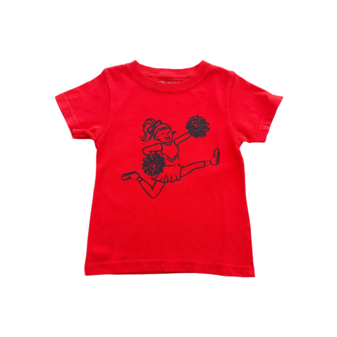 Short-Sleeve Red/Black Cheerleader T-Shirt
