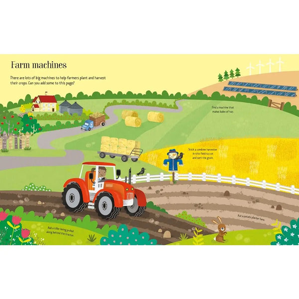 First Sticker Book Farm: Usborne