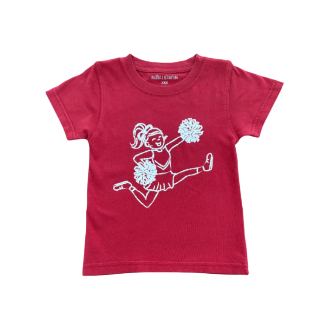Short-Sleeve Crimson/White Cheerleader T-Shir