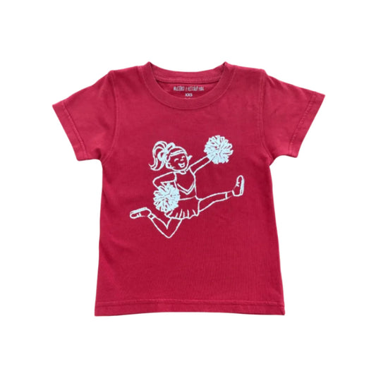 Short-Sleeve Crimson/White Cheerleader T-Shir
