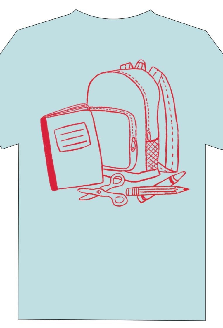 B2S 26 SS Light Blue Backpack T-Shirt
