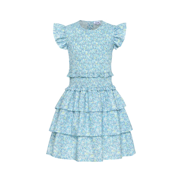Claire Dress Aqua Floral - Aqua Floral