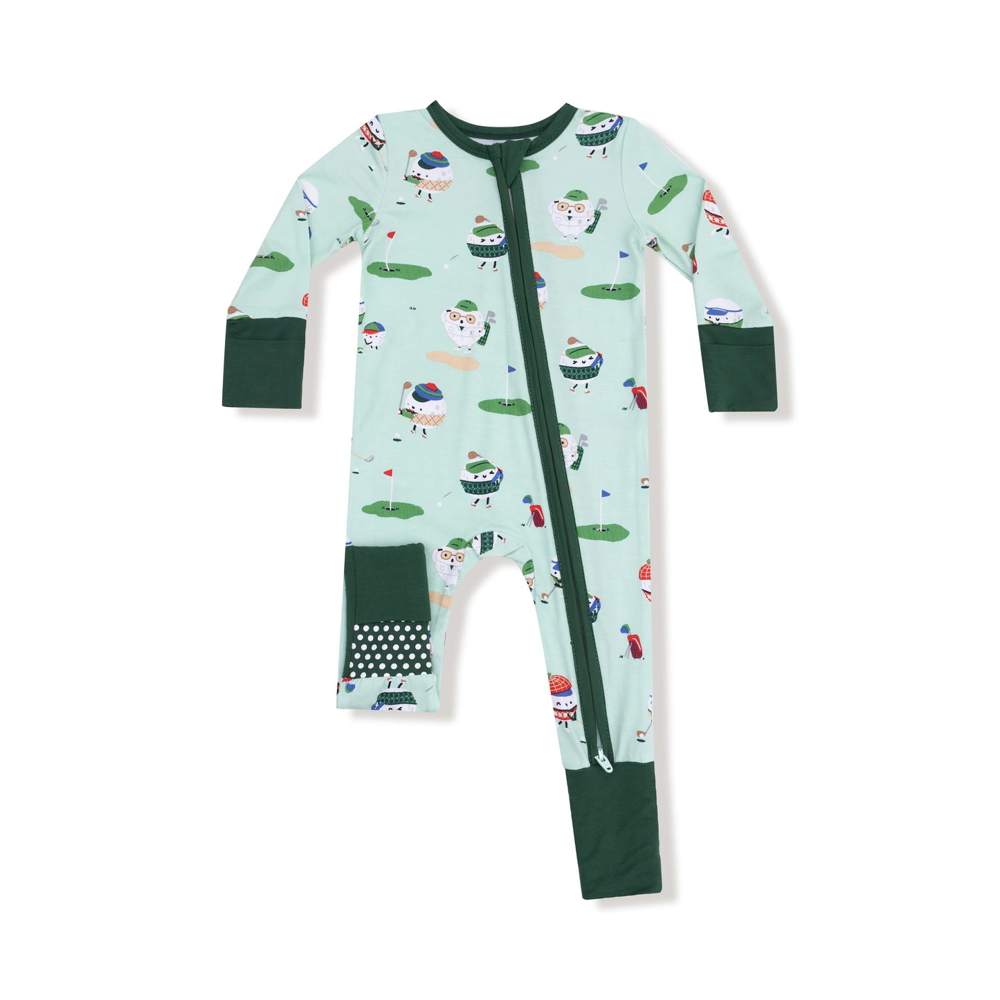 Golf Pros - Green  - 2 Way Zipper Romper