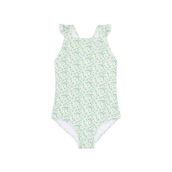 Girls Sea Marsh Floral Crossover One Piece