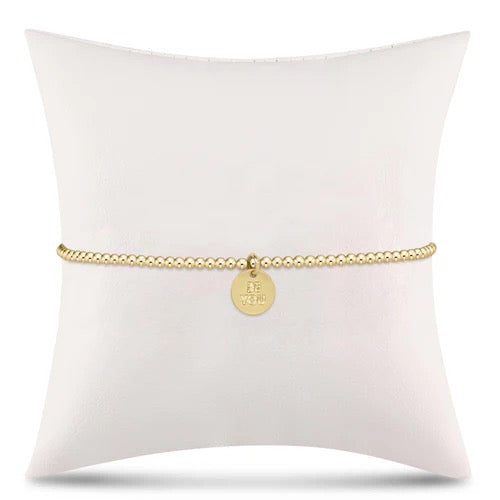 egirl classic gold 2mm bead bracelet- be you. small gold disc