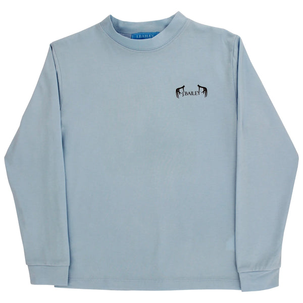 Long Sleeve Logo Tee- Antler Dog/Bayberry