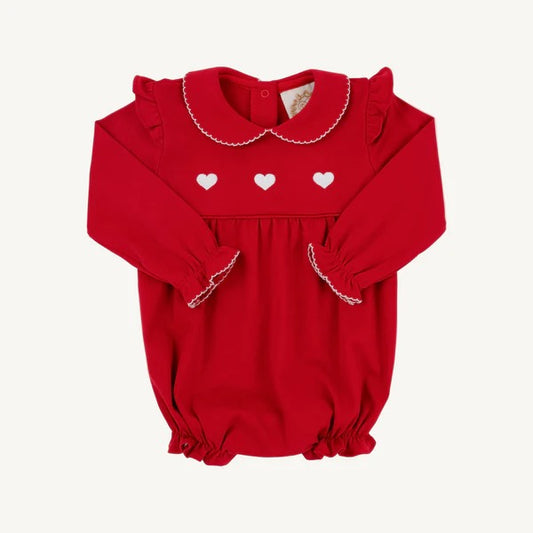 Long Sleeve Biltmore Bubble - Pima Richmond Red/Worth Ave White/Hearts