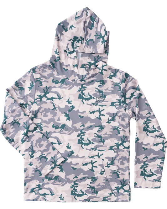 Kids Pro Performance Shirt Long Sleeve with Hoodie Neutral Camo