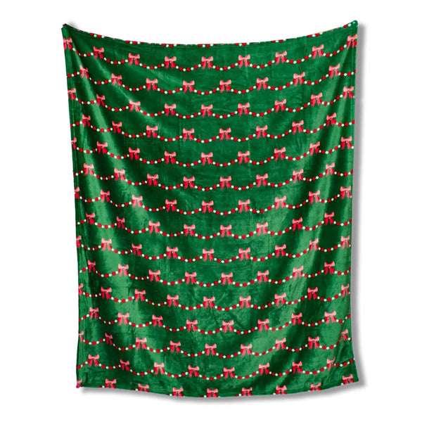 Bow Garland Throw Green/Pink