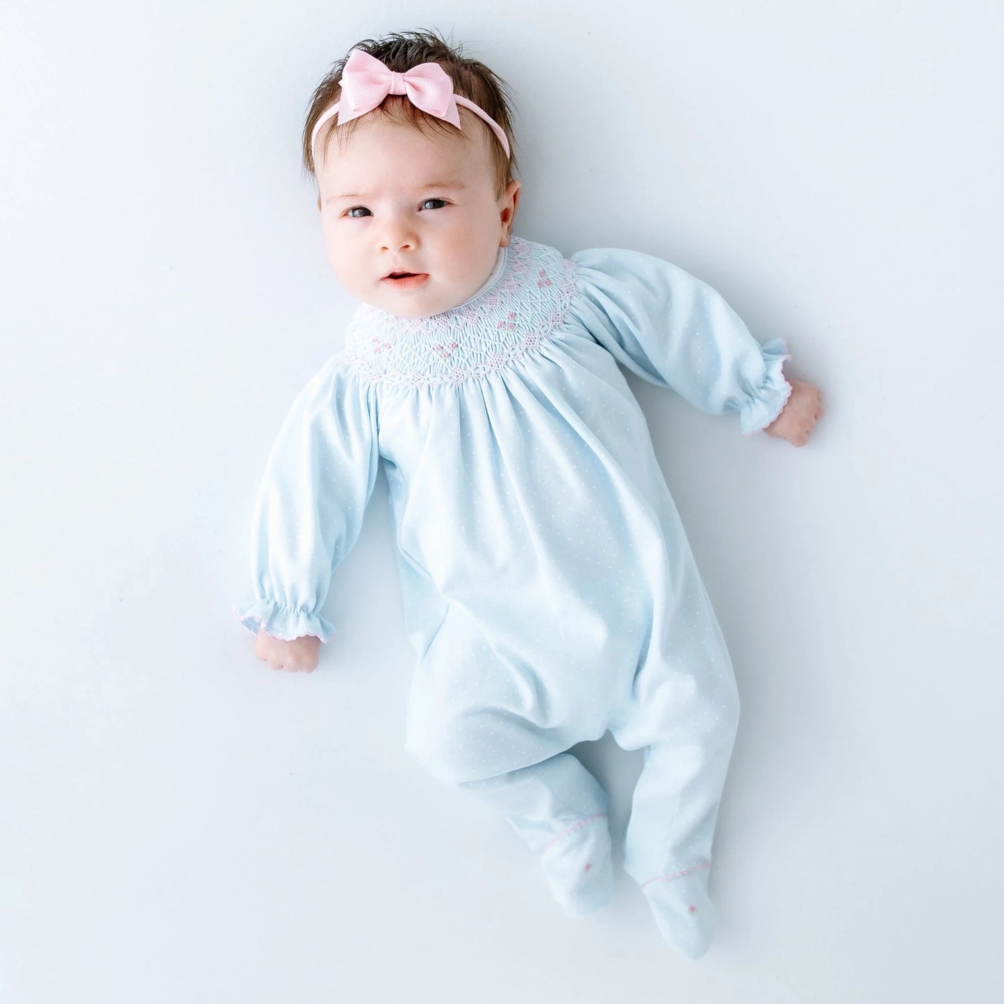 Piper's Classics Bishop Footie- Light Blue Girl