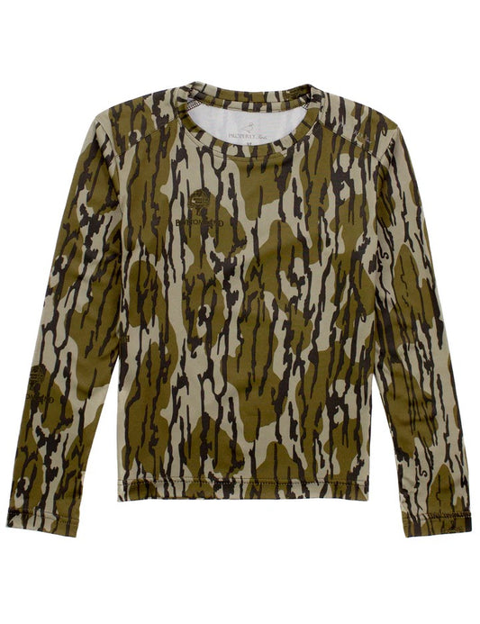 Boys Ravine Tee Long Sleeve Mossy Oak Original Bottomland