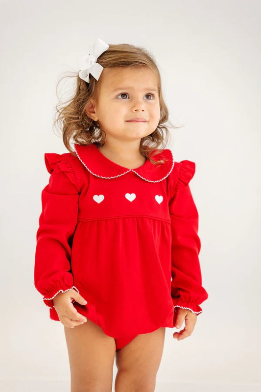 Long Sleeve Biltmore Bubble - Pima Richmond Red/Worth Ave White/Hearts