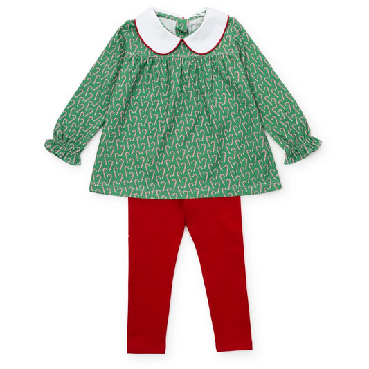 Morgan Set Girls' Legging Set- Candy Cane Lane