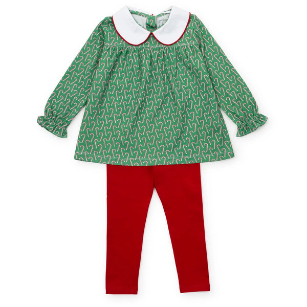 Morgan Set Girls' Legging Set- Candy Cane Lane