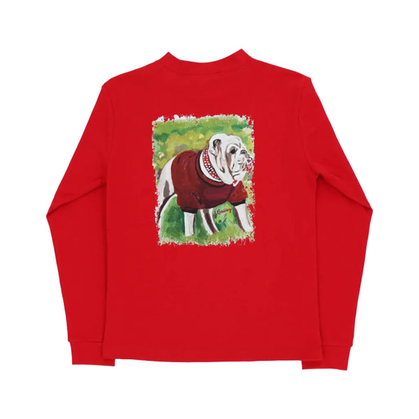 Long Sleeve Logo Tee- Dawg/Red