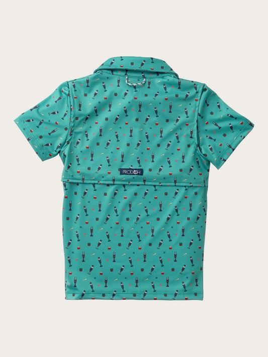 Boy's Short Sleeve Pro Performance Polo- Nutcracker Print